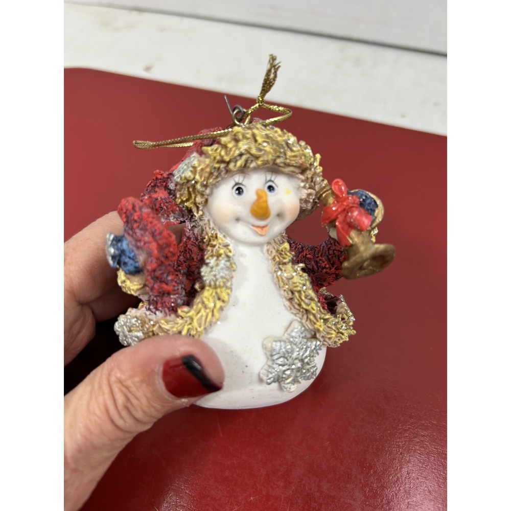 Vintage Ceramic Snowman Christmas Ornament